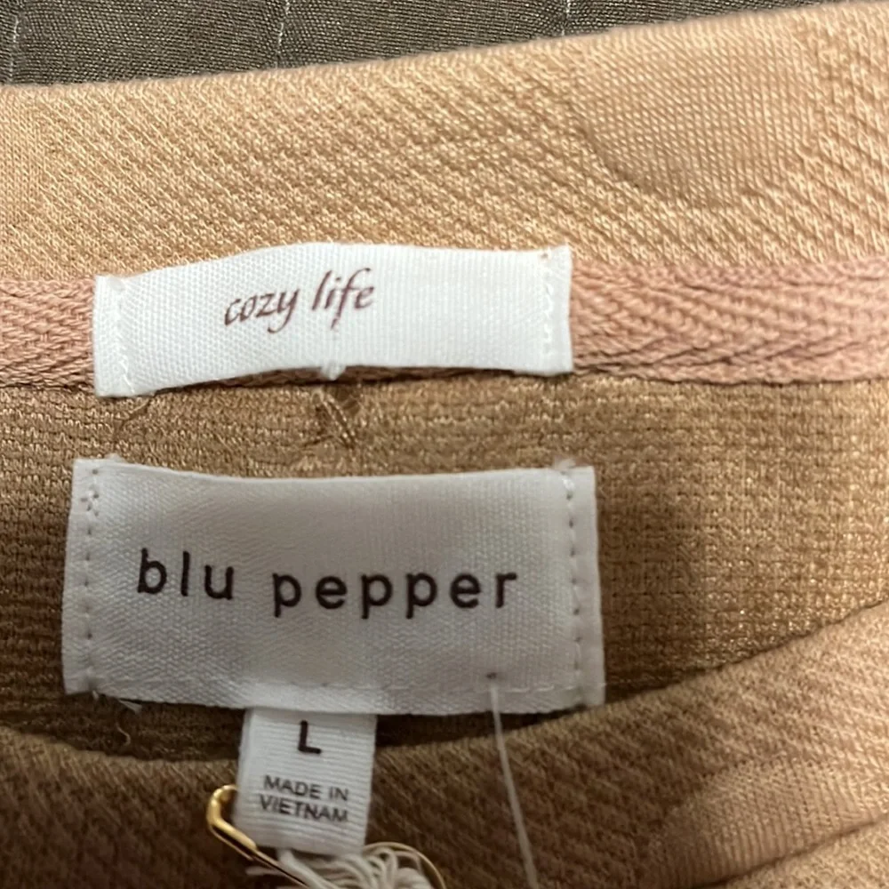 Blu Pepper ladies size Large 2 piece top and shorts Swiss dot pattern - Picture 3 of 9